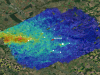 Bucharest, Romania, map NO2 horizontal distribution
