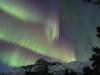 Aurore capture au-dessus du dôme astronomique de l’observatoire de Skibotn en Norvège (Crédit : Gaël Cessateur)