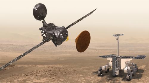 Mars ExoMars orbiteur et rover sur Mars