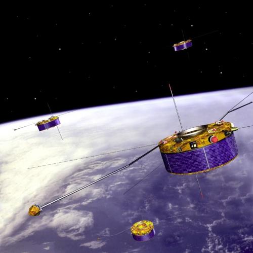 4 Cluster satellites orbiting around the Earth