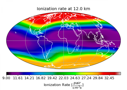 Map of the ionisation rate