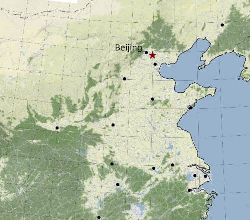 Carte de la Chine du Nord