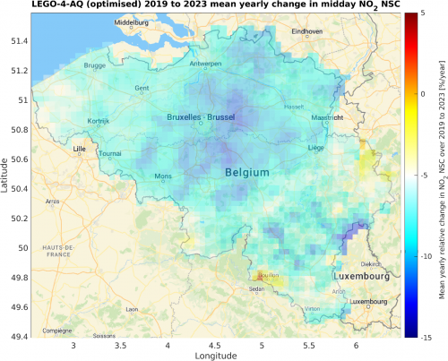 Near-surface NO2 concentration Belgium