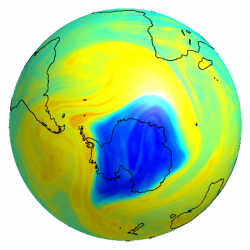 Concentration d’ozone Antarctique 2020