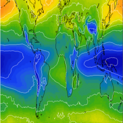 Colonne d'ozone troposphérique carte