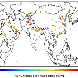 Carte tendances HCHO 133 grandes villes asiatiques