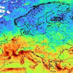 Weekly observations of formaldehyde columns over Europe