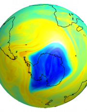 Ozone concentration Antarctica 2020